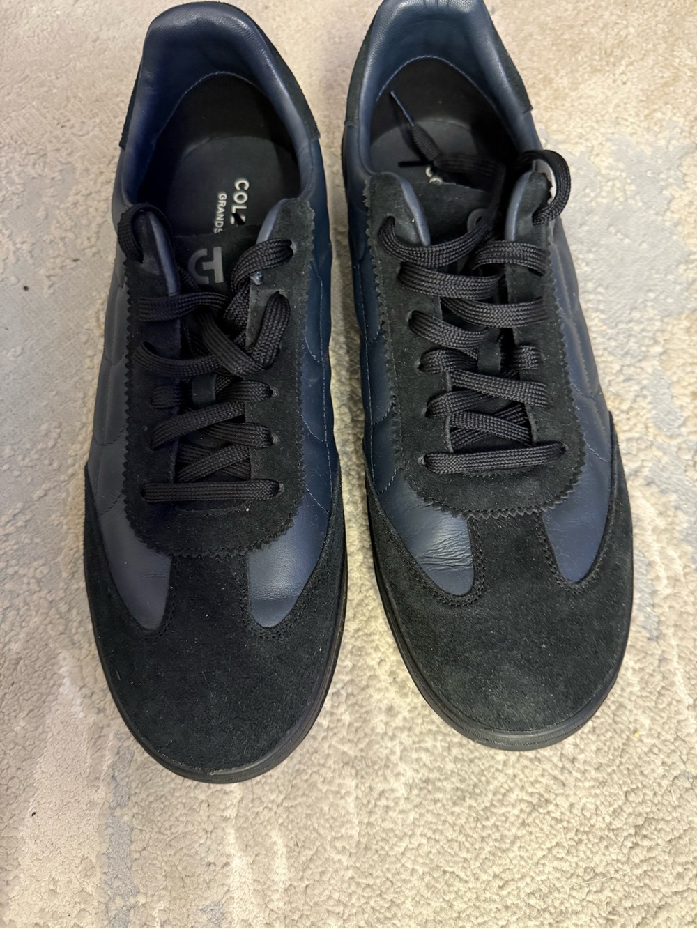 Cole Haan Men’s Black and Navy Leather & Suede Sneakers